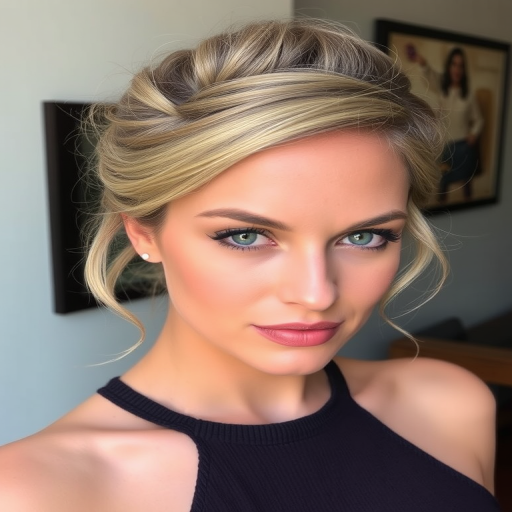 Sophisticated ash blonde French twist with wispy tendrils framing the face, exuding timeless elegance and refined beauty
