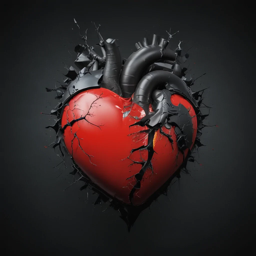 broken heart black background