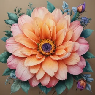 drawings of flowers with color