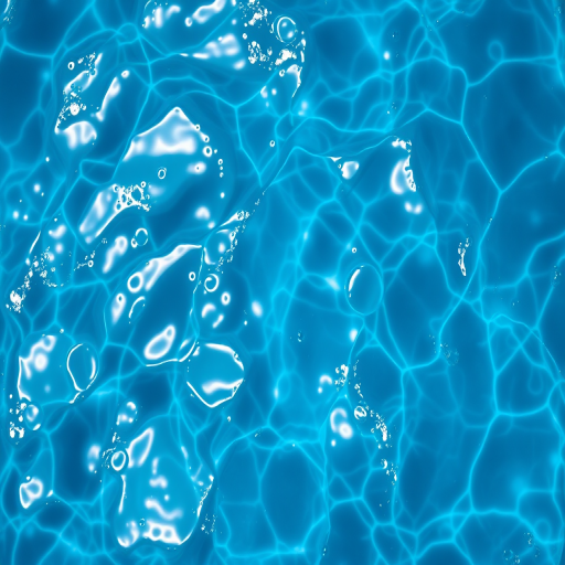 photograph of shimmering blue water with light reflections, taken with a Canon EOS 5D Mark IV, ISO 100, f/8 aperture, 1/200 second shutter speed, with a wide-angle lens, top-down view for enhanced texture and clarity.