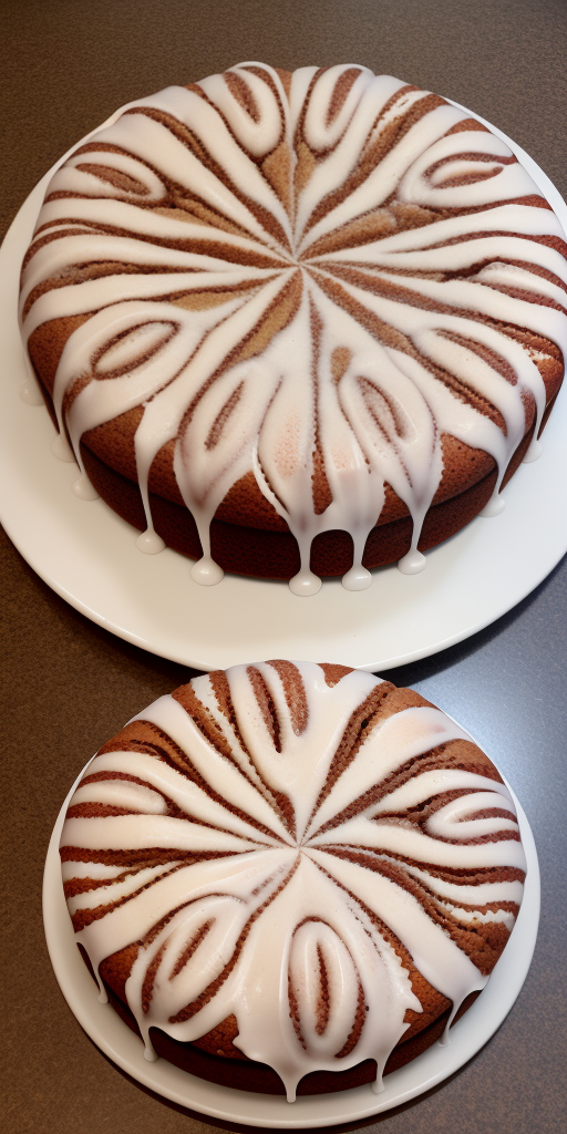 coffee cake with cross-sectional swirls