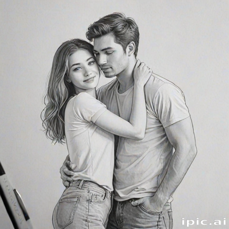 couple drawing poses