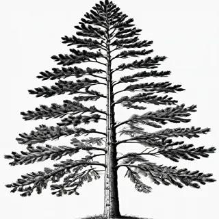 black and white pine tree clipart