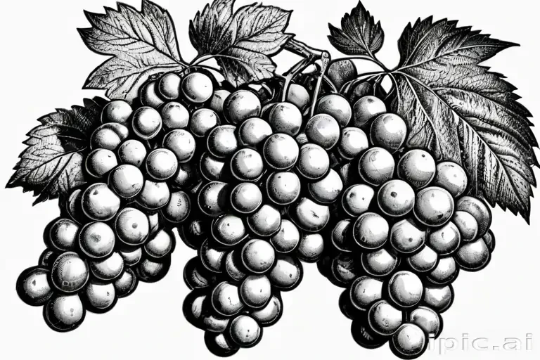 grapes clipart black and white