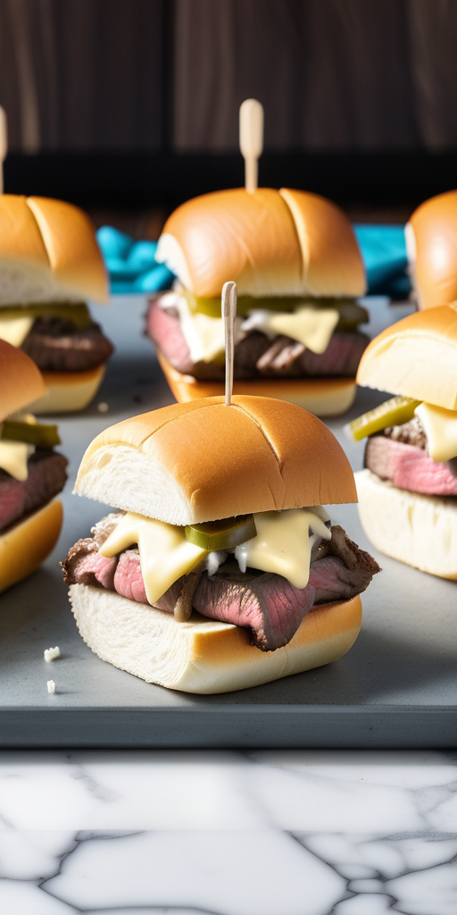 steak and cheese sliders on hawaiian rolls
