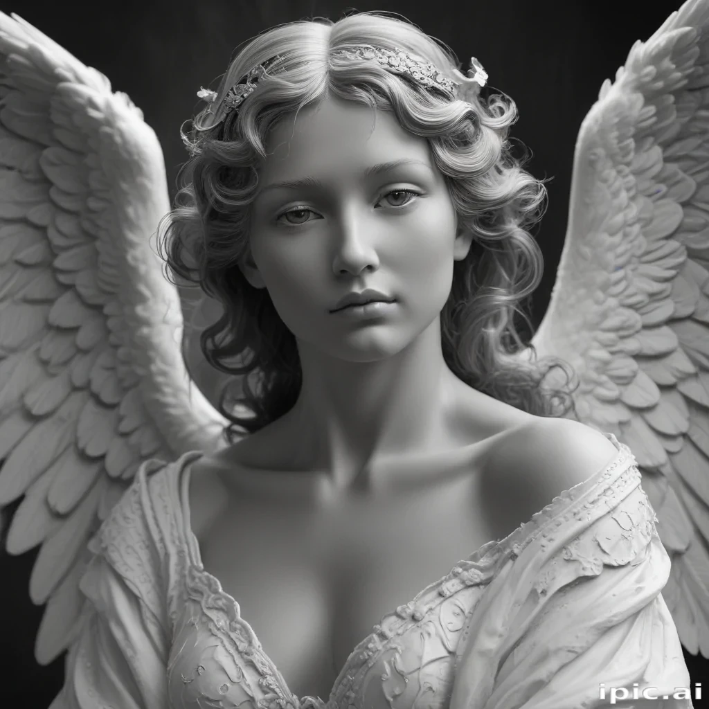 black and white angel