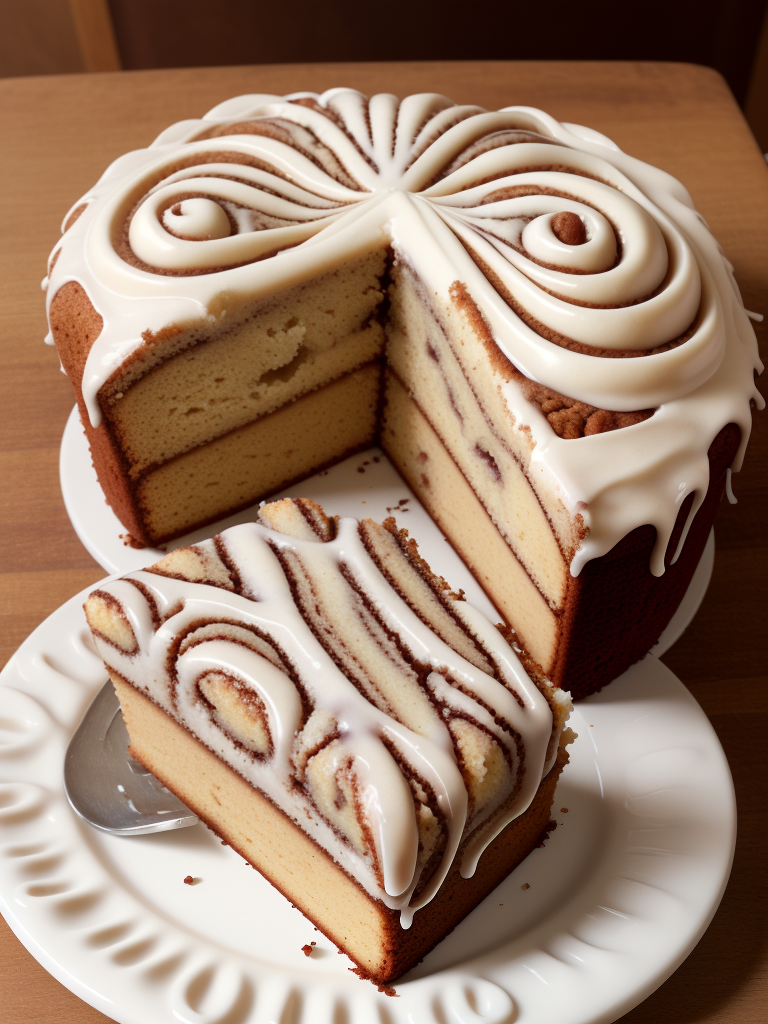 coffee cake with cross sectional swirls