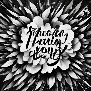 thank you in black and white