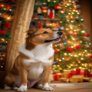 dog christmas background