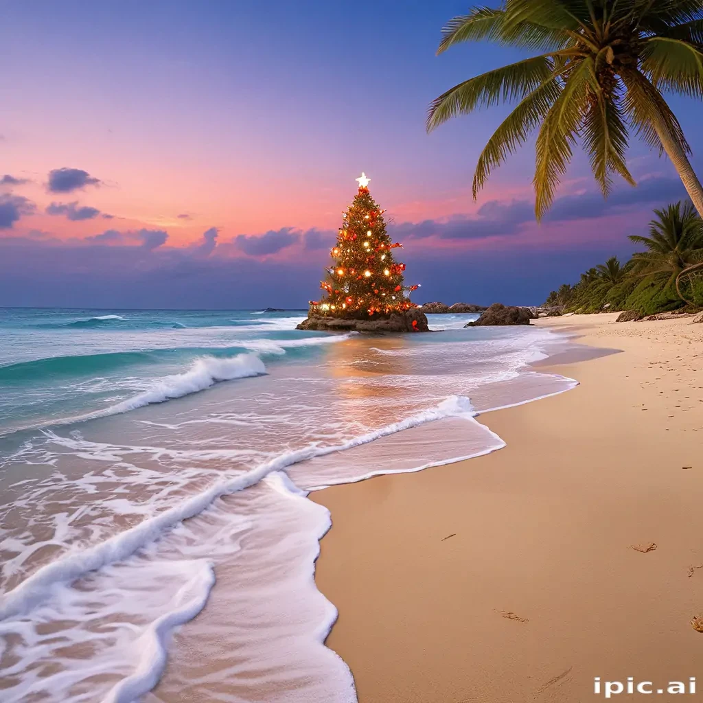 christmas beach wallpaper