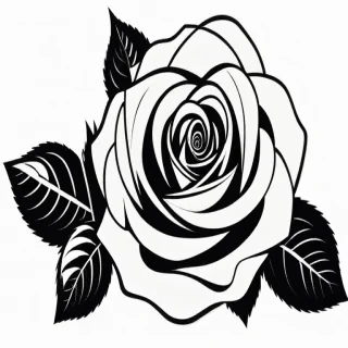 rose clip art black and white