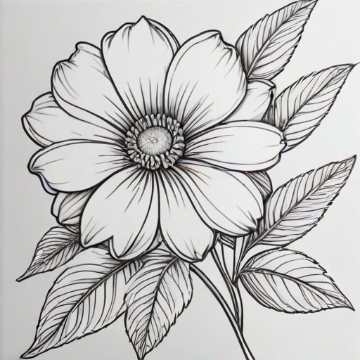 flower drawing for coloring