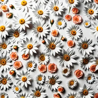 flowers on white background