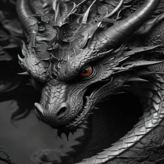 dragon black and white