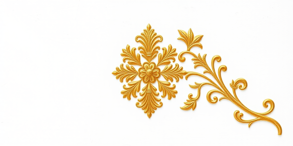 Create a high-resolution image of an ornate golden floral corner design on a white background, captured with a DSLR camera at f/4 aperture, 50mm lens, 1/200s shutter speed, using natural lighting to enhance detail and texture.