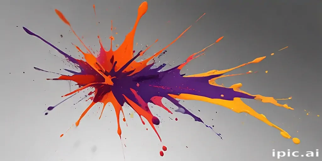 Vibrant Explosion of Colorful Paint Splashes Against a Neutral Background