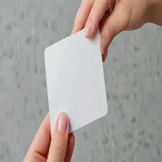 holding card