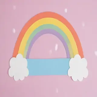 pastel coloured rainbow