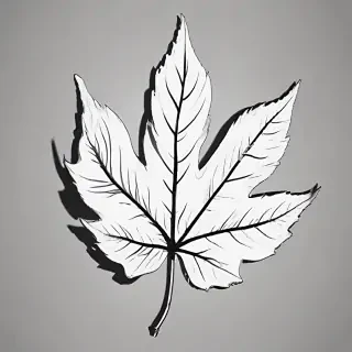 leaf clip art black and white