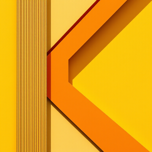 Create a high-resolution abstract geometric composition featuring sharp lines and contrasting colors with a yellow, beige, and orange color scheme, taken with a DSLR camera at ISO 100, f/8 aperture, 50mm lens, natural lighting, top-down view, and vibrant color enhancement.
