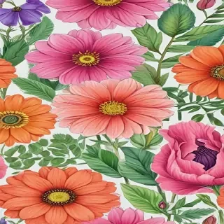 color drawings of flowers