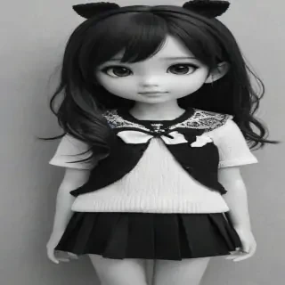 black and white cute