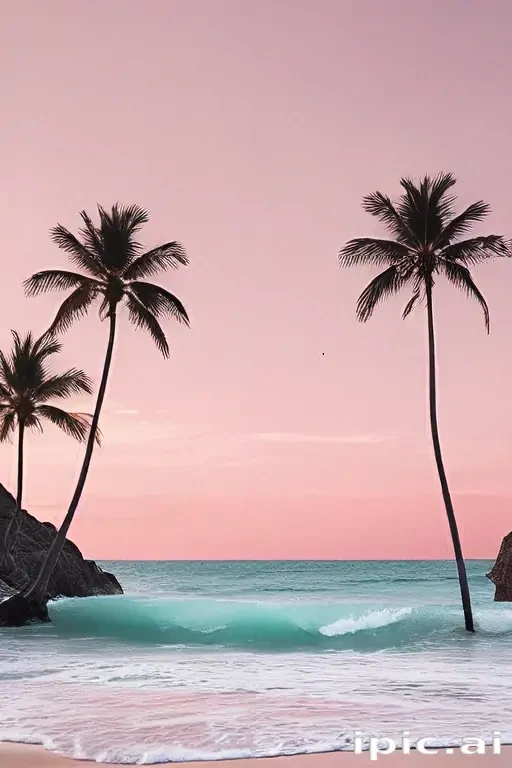 pastel pink beach wallpaper