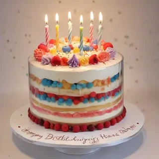 transparent birthday cake