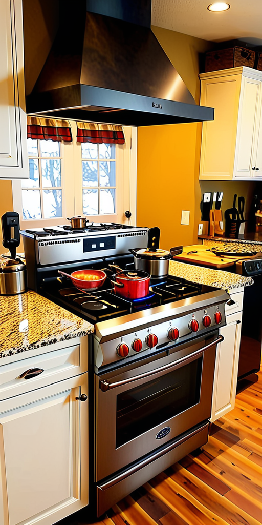 island with stove and oven