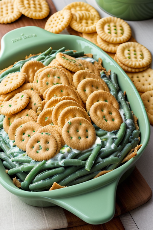 green bean casserole with ritz crackers