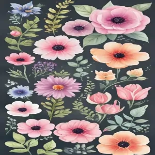 watercolor flowers clipart