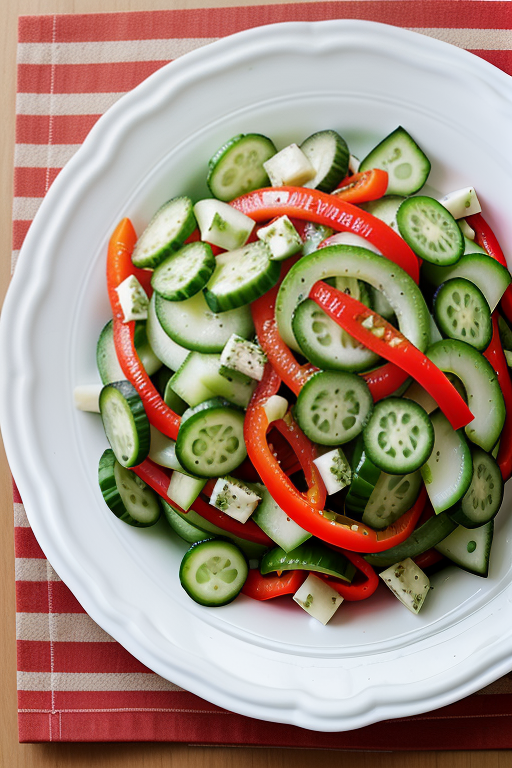 sweet pepper and cucumber salad
