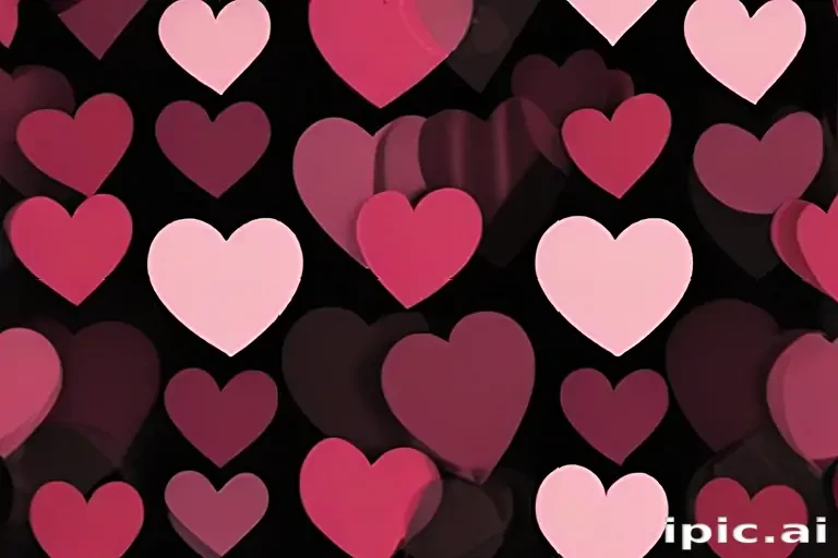 hearts background black