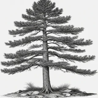 pine tree clip art black and white