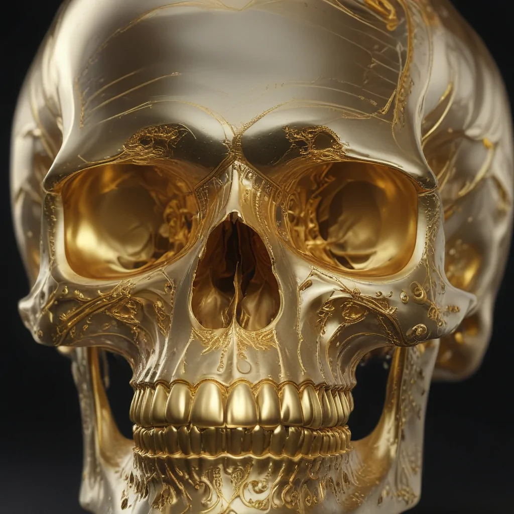 transparent gold skull
