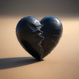 broken black heart