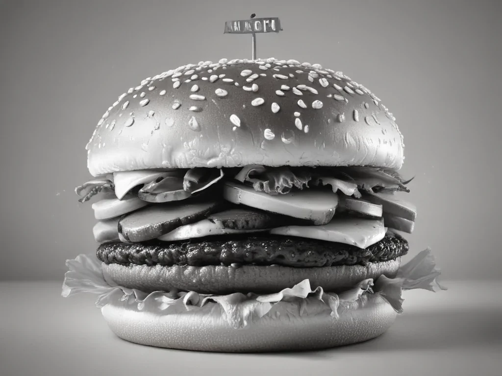 hamburger clipart black and white