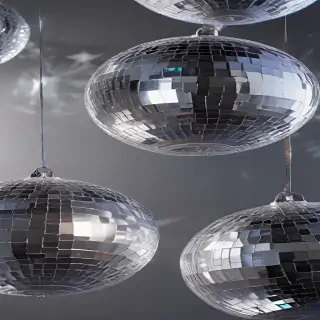 transparent disco balls