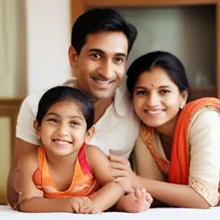 happy indian family