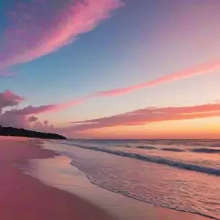 pink beach sunset