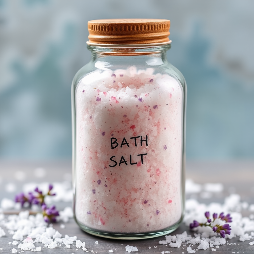 Image of a jar filled with aromatic bath salts