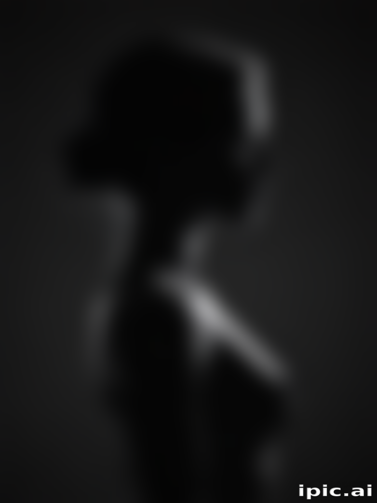 Silhouette of a Woman in Soft Light Against a Dark Background