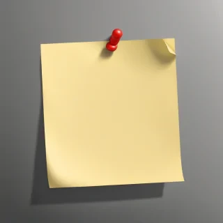 sticky note with transparent background