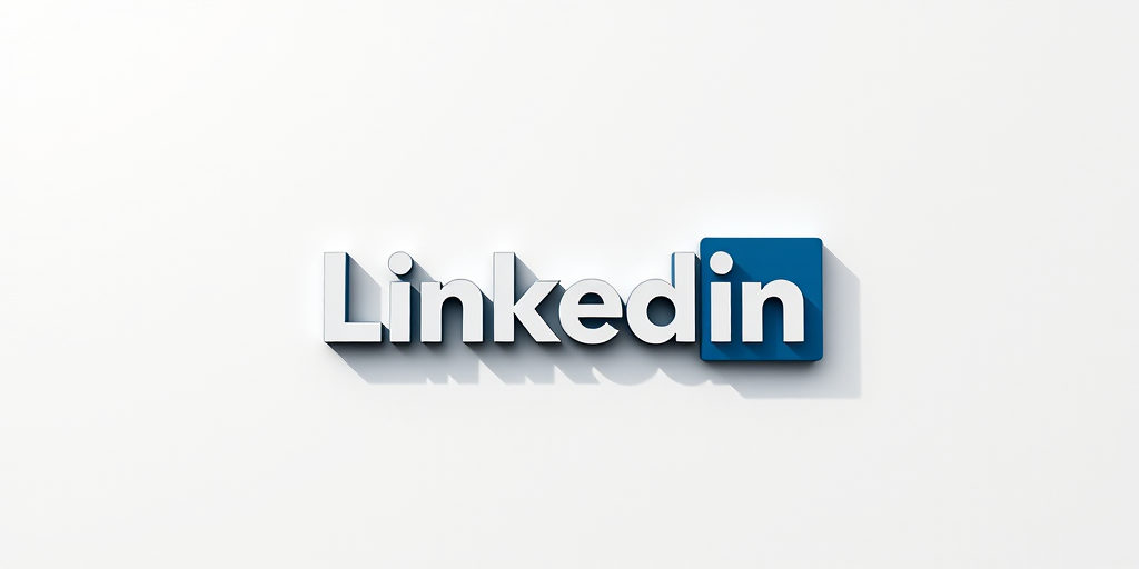Create a high-resolution image of the LinkedIn logo with soft shadows, using a Canon EOS 5D Mark IV, f/8 aperture, ISO 100, 24mm lens, and a clean, white background for enhanced contrast and clarity.