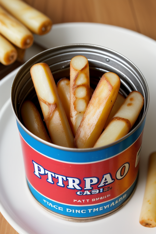 potato sticks in a can