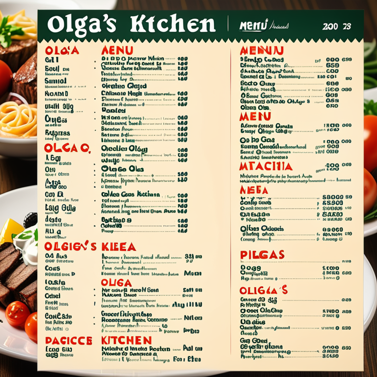 olga's kitchen menu with prices