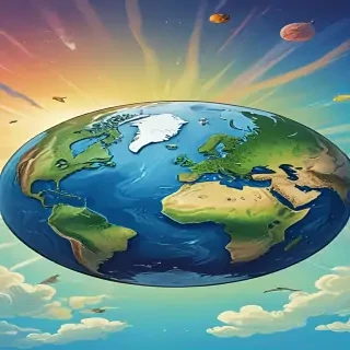 cartoon picture of the planet earth