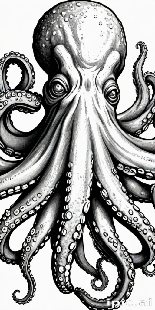 octopus clip art black and white