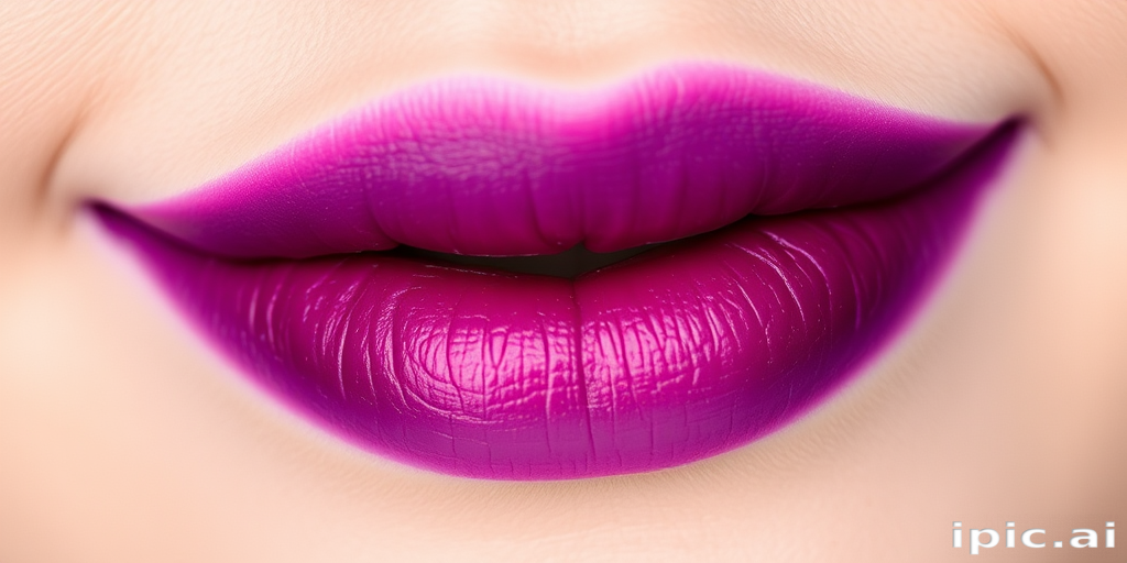 Ombré berry lip tint "Twilight Gradient" fading from deep purple to soft lilac, creates a unique dimensional effect, smudge-proof and transfer-resistant formula