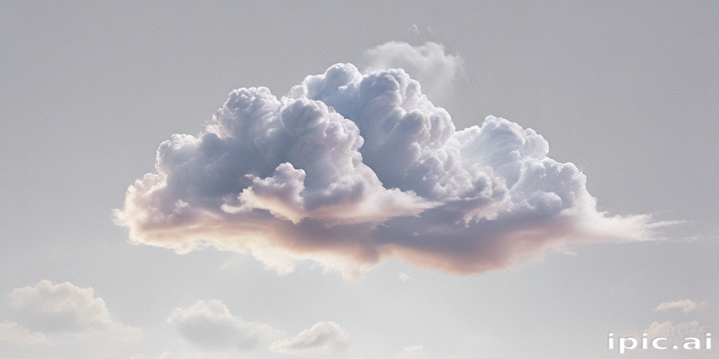 A Majestic Cloud Floating Gracefully in a Soft Blue Sky Background.